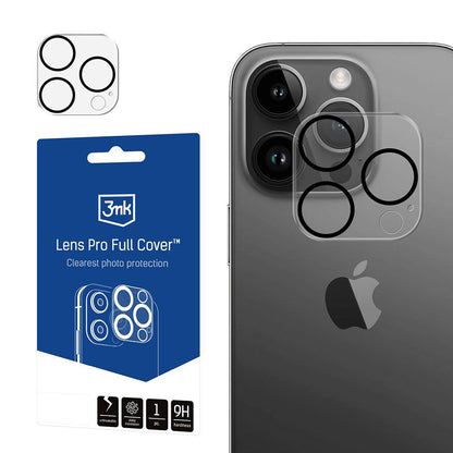 Skyddsfodral för bakre kamera 3MK Pro Full Cover för Apple iPhone 13 Pro, härdat glas, transparent