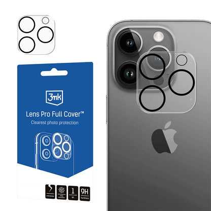 Skyddsfodral för bakre kamera 3MK Pro Full Cover för Apple iPhone 14 Pro, härdat glas, transparent