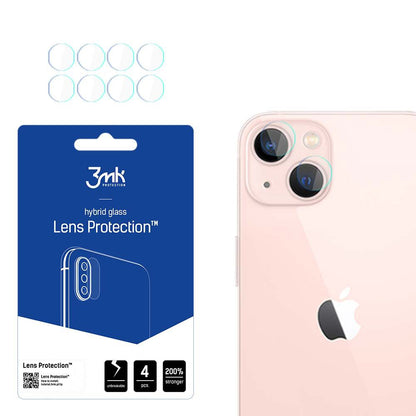 Skyddsfilm för bakre kamera 3MK Protection för Apple iPhone 14, Flexibelt glas, Set med 4 stycken, Transparent