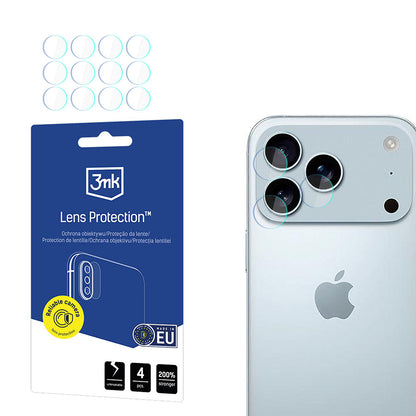 Skyddsfilm Bakre Kamera 3MK Protection för Apple iPhone 17 Pro, Härdat Glas, Set om 4 stycken, Transparent