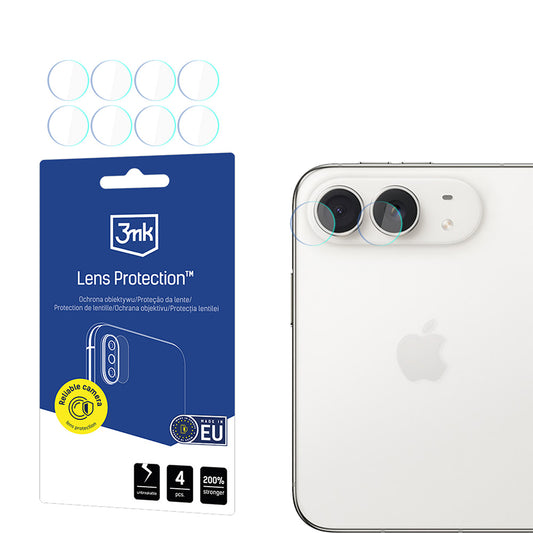 Skyddsfilm för bakre kamera 3MK Protection för Apple iPhone Duo, härdat glas, 4-pack, transparent