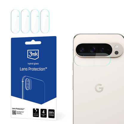 Skyddsfilm för bakre kamera 3MK Protection för Google Pixel 9 Pro XL, Flexibelt glas, Set med 4 stycken, Transparent