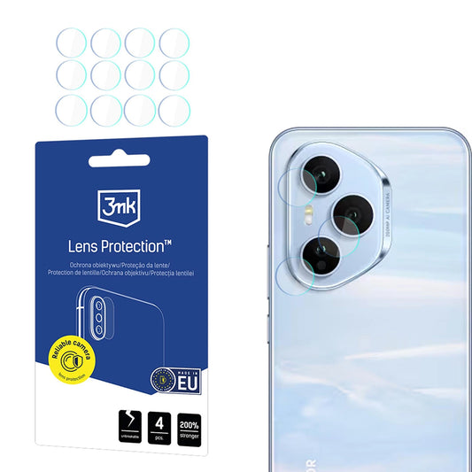 Skyddsfilm för bakre kamera 3MK Protection för Honor 400 Pro, Flexibelt glas, Set med 4 stycken, Transparent