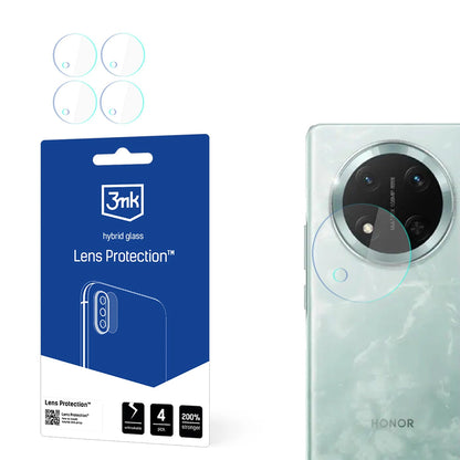 Skyddsfilm för bakre kamera 3MK Protection för Honor Magic7 Lite, Flexibelt glas, Set med 4 stycken, Transparent