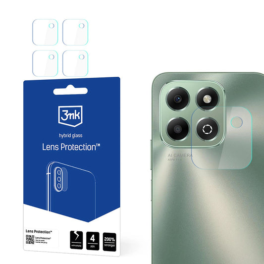 Skyddsfilm för bakre kamera 3MK Protection för Honor X6b, flexibel glas, set med 4 stycken, transparent