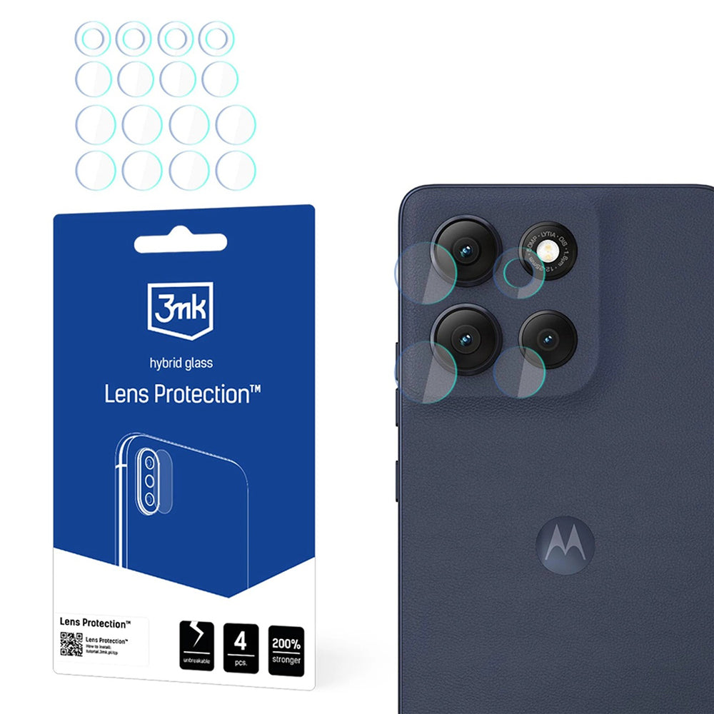 Skyddsfilm för bakre kamera 3MK Protection för Motorola Moto G86 Power / G86, Flexibelt glas, Set om 4 stycken, Transparent