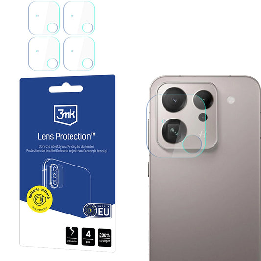 Skyddsfilm för bakre kameran 3MK Protection för Oppo Find X9, Härdat glas, Set om 4 stycken, Transparent