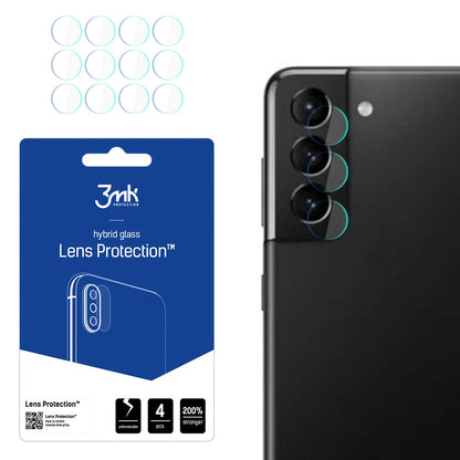 Skyddsfilm för bakre kamera 3MK Protection för Samsung Galaxy S21 5G G991, Flexibelt glas, Set om 4 stycken, Transparent