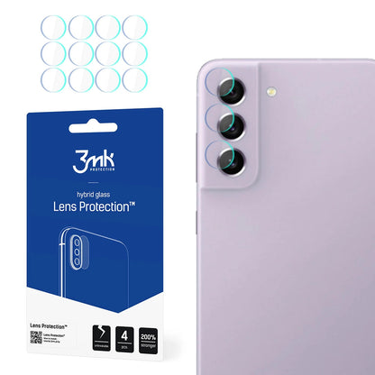 Skyddsfilm för bakre kamera 3MK Protection för Samsung Galaxy S21 FE 5G G990, Flexibelt glas, Set med 4 stycken, Transparent