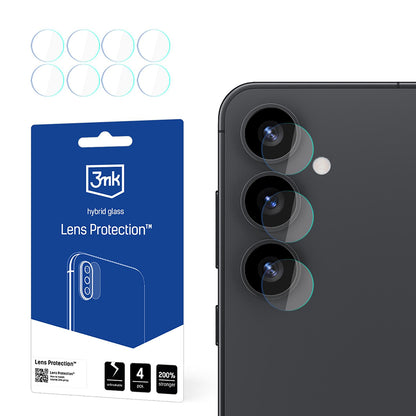 Skyddsfilm för bakre kamera 3MK Protection för Samsung Galaxy S25 S931, Flexibelt glas, Set med 4 stycken, Transparent