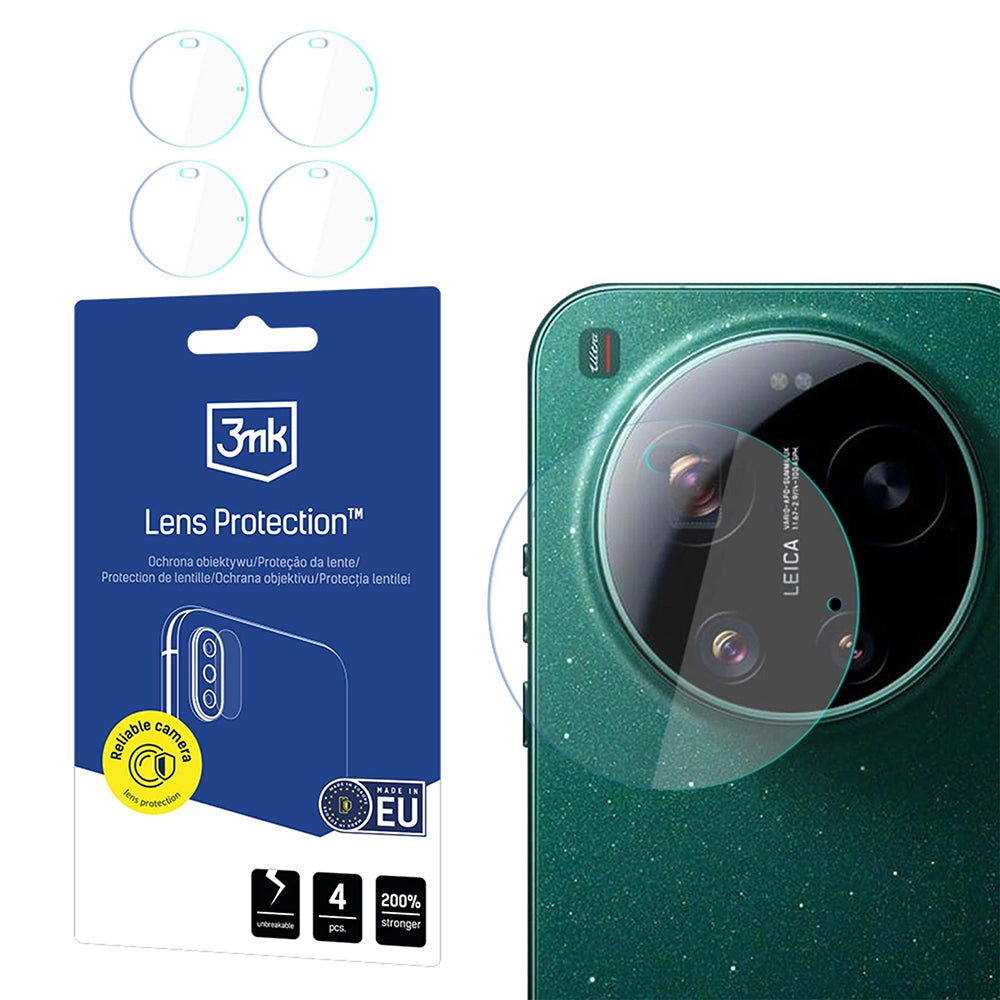 Skyddsfilm Bakre Kameran 3MK Protection för Xiaomi 17 Ultra, Flexibelt Glas, Set om 4 stycken, Transparent