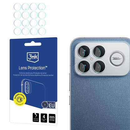 Skyddsfilm för bakre kamera 3MK Protection för Xiaomi Poco F8 Ultra, Härdat glas, Set med 4 stycken, Transparent