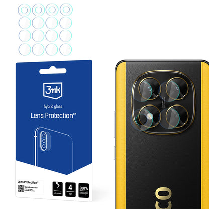 Skyddsfilm för bakre kamera 3MK Protection för Xiaomi Poco X7, flexibel glas, set med 4 stycken, transparent