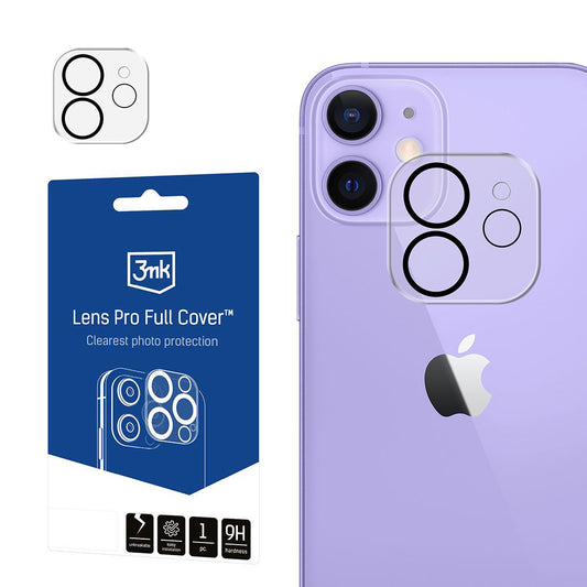 Skyddsfilm för bakre kamera 3MK Protection Pro för Apple iPhone 12, härdat glas, svart