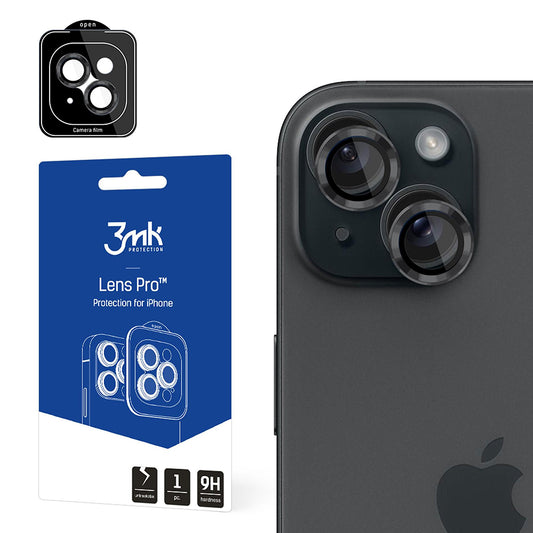Skyddsfilm för bakre kamera 3MK Protection Pro för Apple iPhone 15, härdat glas, grå