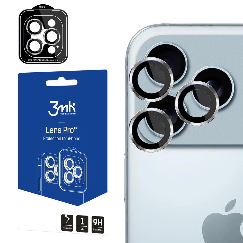 Skyddsfilm för bakre kamera 3MK Protection Pro för Apple iPhone 17 Pro Max / 17 Pro, Härdat glas, Silver