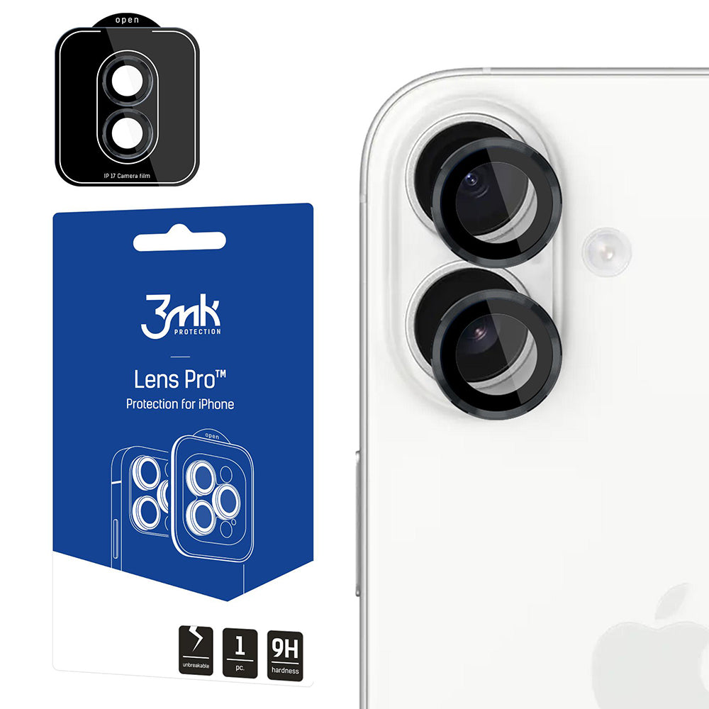 Skyddsfilm Bakre Kamera 3MK Protection Pro för Apple iPhone 17, Härdat Glas, Svart
