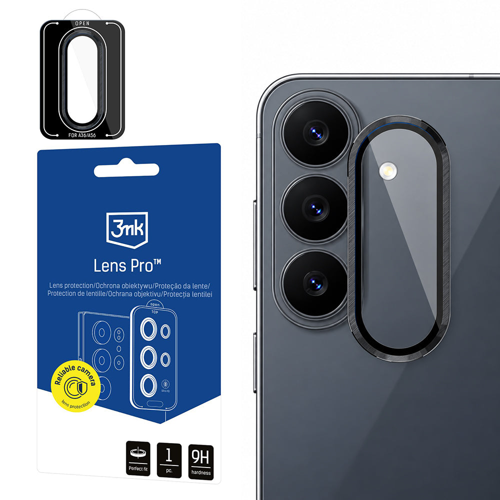 Skyddsfilm för bakre kamera 3MK Protection Pro för Samsung Galaxy S26 FE S741, härdat glas, svart