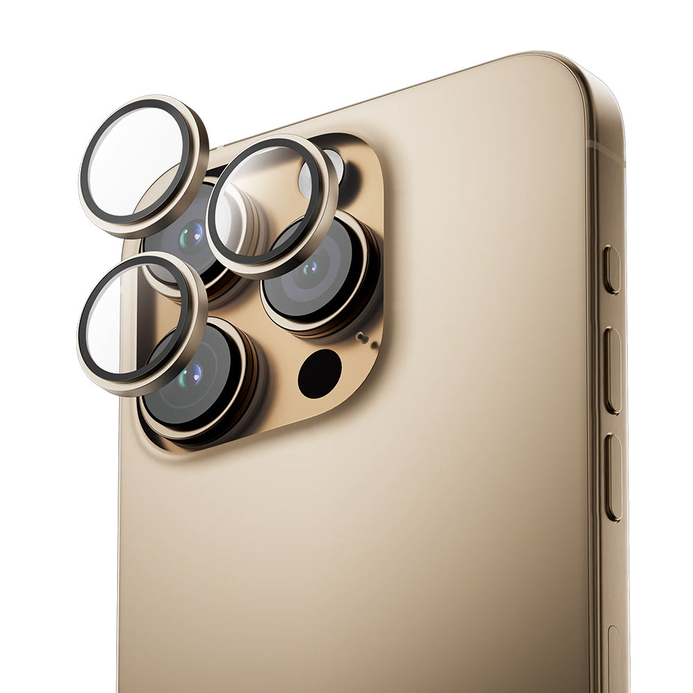 Anank AR bakkameraskyddsfilm för Apple iPhone 16 Pro Max / 16 Pro, härdat glas, guld