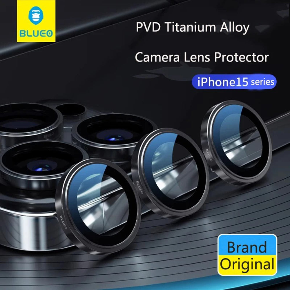 Blueo 99 Anti-Reflekterande HD Bakre Kameraskyddsfilm för Apple iPhone 16 Pro Max / 16 Pro, Härdat Glas, Metallgrå