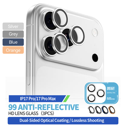 Skyddsfilm för bakre kamera Blueo 99 Anti-Reflekterande HD för Apple iPhone 17 Pro Max / 17 Pro, Härdat Glas, Blå