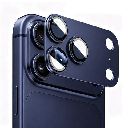 Blueo Integrated Metal-skydd för bakre kamera till Apple iPhone 17 Pro Max, härdat glas, mörkblått