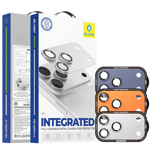 Blueo Integrated Metal-skydd för bakre kamera till Apple iPhone 17 Pro Max, härdat glas, orange