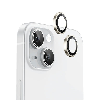 Skyddsplast för bakre kamera Blueo Metal Frame för Apple iPhone 15 Plus / 15, härdat glas, gul