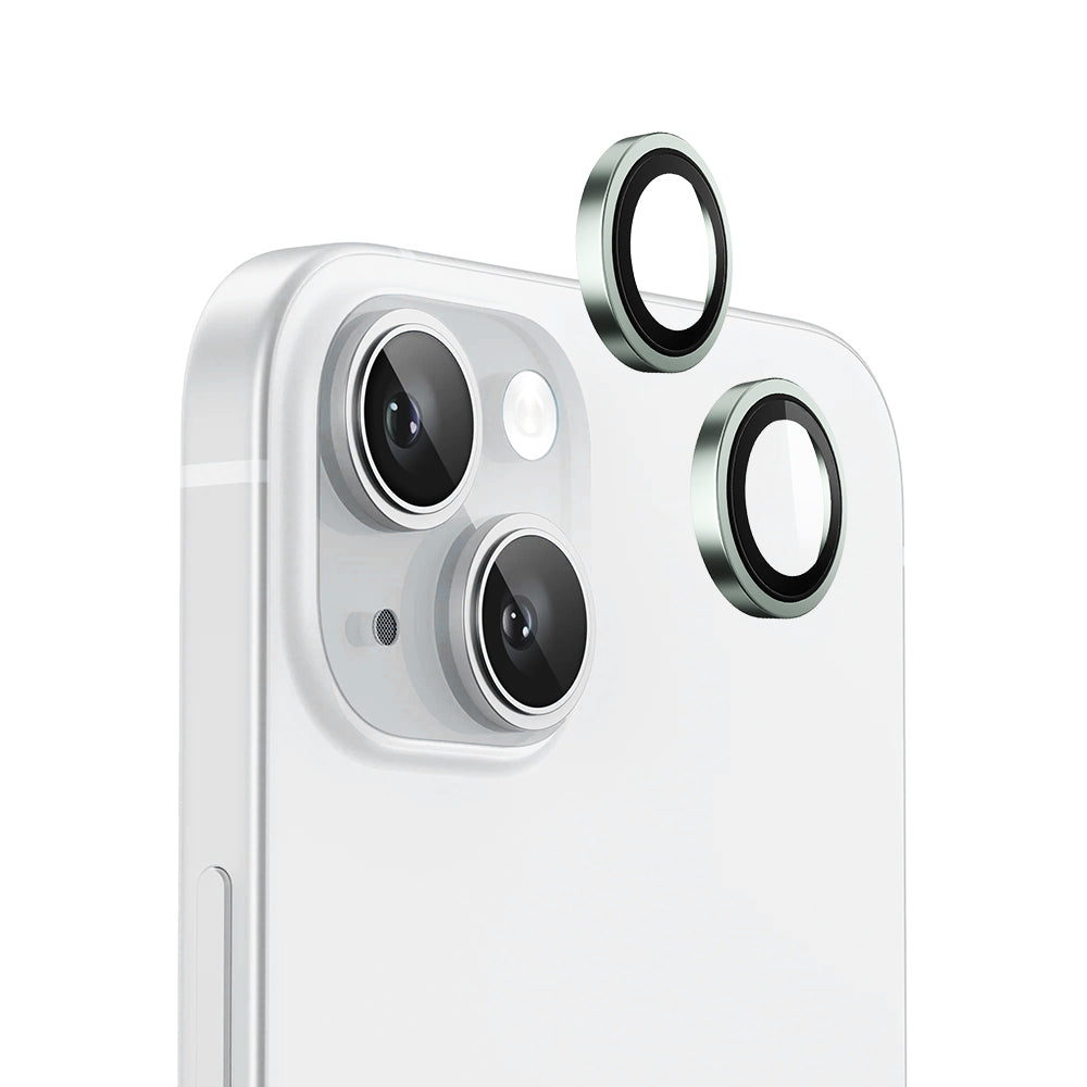 Skyddsfilm för bakre kamera Blueo Metal Frame för Apple iPhone 15 Plus / 15, härdat glas, grön