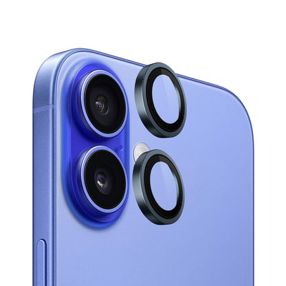 Skyddsplast för bakre kamera Blueo Metal Frame för Apple iPhone 16 Plus / 16, härdat glas, blå