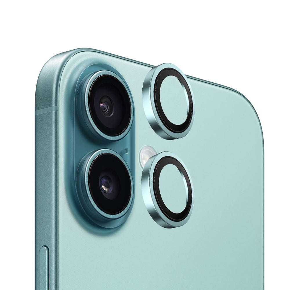 Skyddsplast för bakre kamera Blueo Metal Frame för Apple iPhone 16 Plus / 16, härdat glas, grön