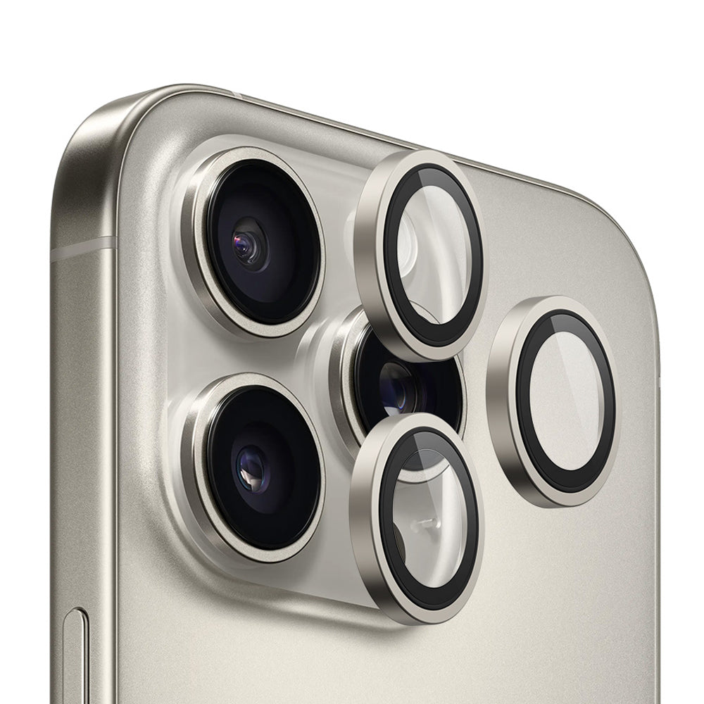 Skyddsplåt för bakre kamera Blueo Metal Frame för Apple iPhone 16 Pro Max / 16 Pro, härdat glas, metallgrå