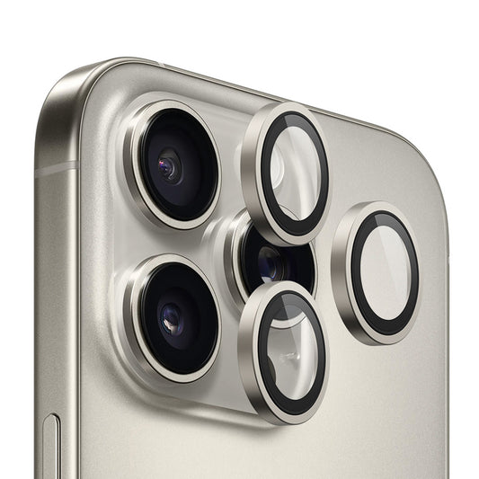 Skyddsplåt för bakre kamera Blueo Metal Frame för Apple iPhone 16 Pro Max / 16 Pro, härdat glas, metallgrå