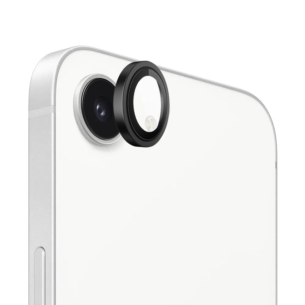 Skyddsplast för bakre kamera Blueo Metal Frame för Apple iPhone 17e / 16e, härdat glas, svart
