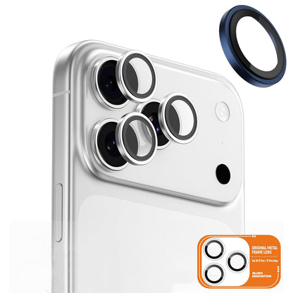 Skyddsfilm för bakre kamera Blueo Metal Frame för Apple iPhone 17 Pro Max / 17 Pro, Härdat glas, Blå