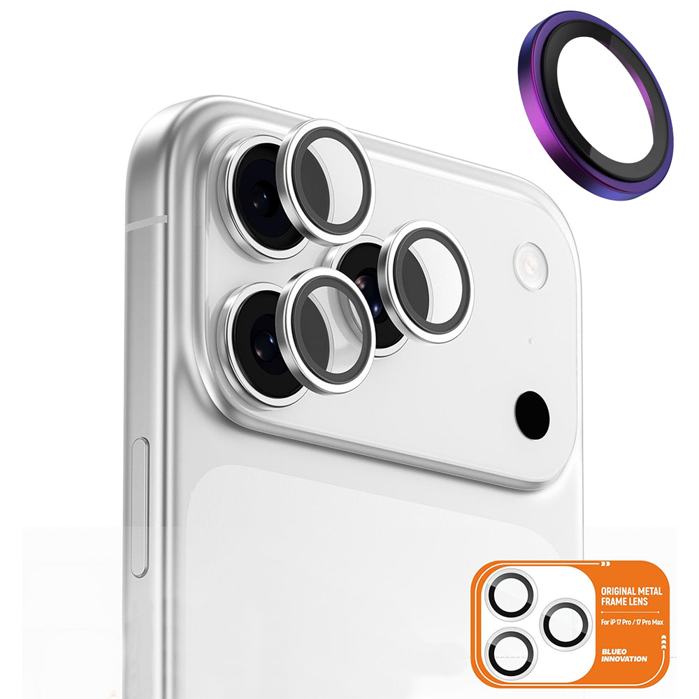 Skyddsfilm för bakre kamera Blueo Metal Frame för Apple iPhone 17 Pro Max / 17 Pro, Härdat glas, Flerfärgad