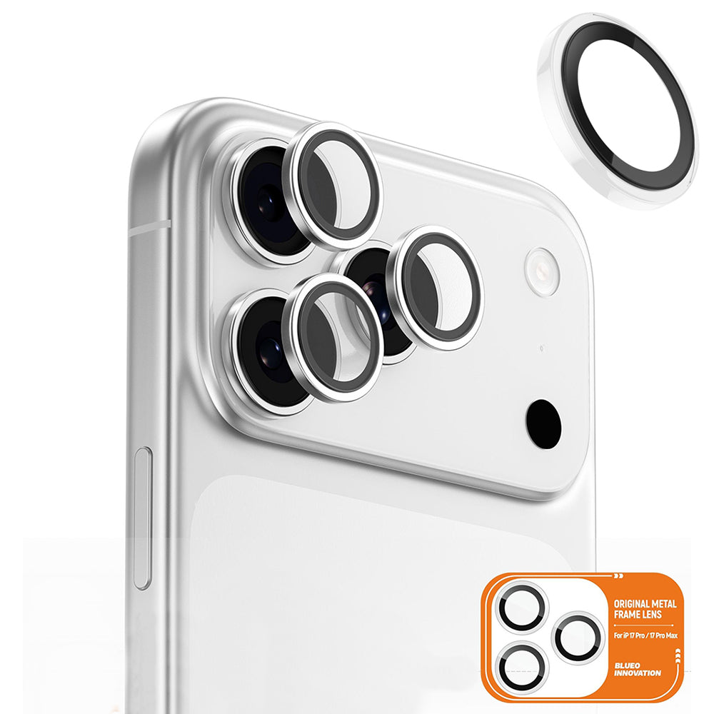 Skyddsfilm för bakre kamera Blueo Metal Frame för Apple iPhone 17 Pro Max / 17 Pro, Härdat glas, Transparent