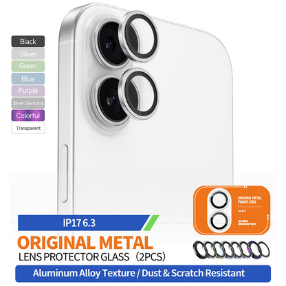 Skyddsfilm för bakre kameran Blueo Metal Frame för Apple iPhone 17, Härdat glas, Silver