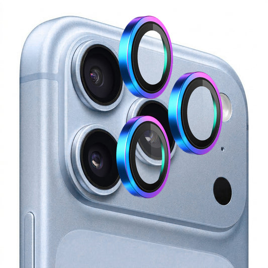 Blueo skyddsfilm för bakre kamera med metallram för Apple iPhone 18 Pro / 18 Pro Max, härdat glas, flerfärgad
