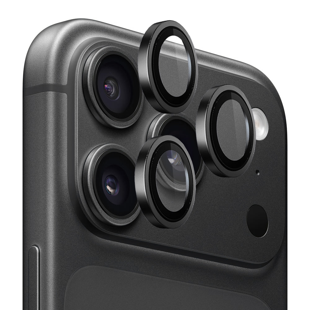 Blueo skyddsfilm för bakre kamera med metallram för Apple iPhone 18 Pro / 18 Pro Max, härdat glas, svart