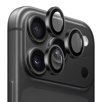 Blueo skyddsfilm för bakre kamera med metallram för Apple iPhone 18 Pro / 18 Pro Max, härdat glas, svart