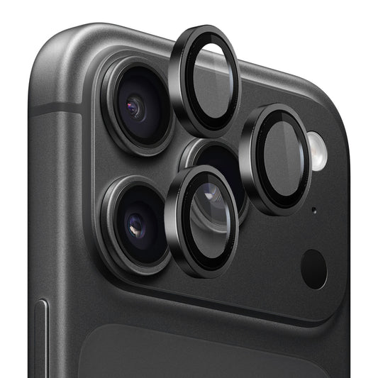 Blueo skyddsfilm för bakre kamera med metallram för Apple iPhone 18 Pro / 18 Pro Max, härdat glas, svart