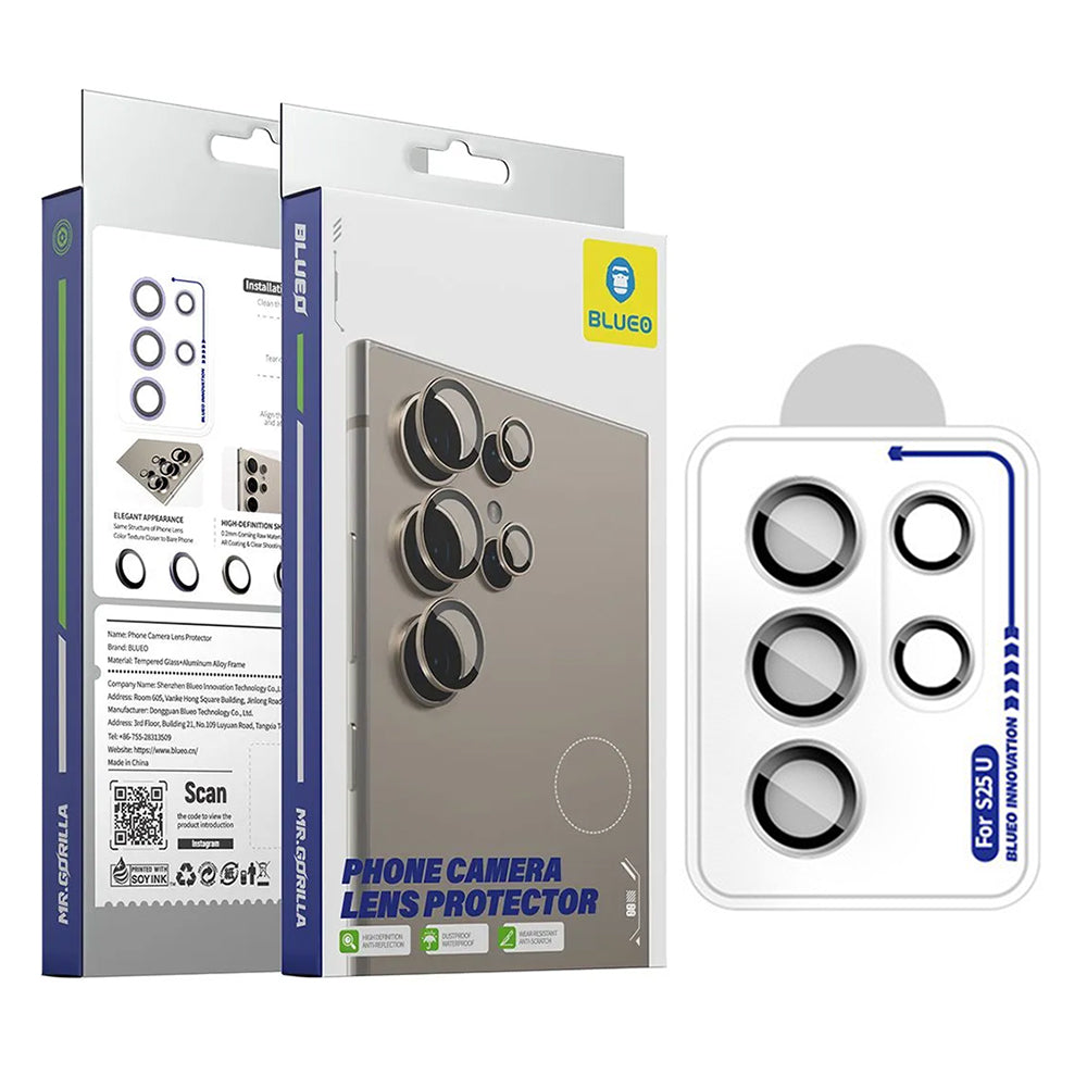 Blueo Rear Camera Protection Film for Samsung Galaxy S26 Ultra S948, Tempered Glass, Silver