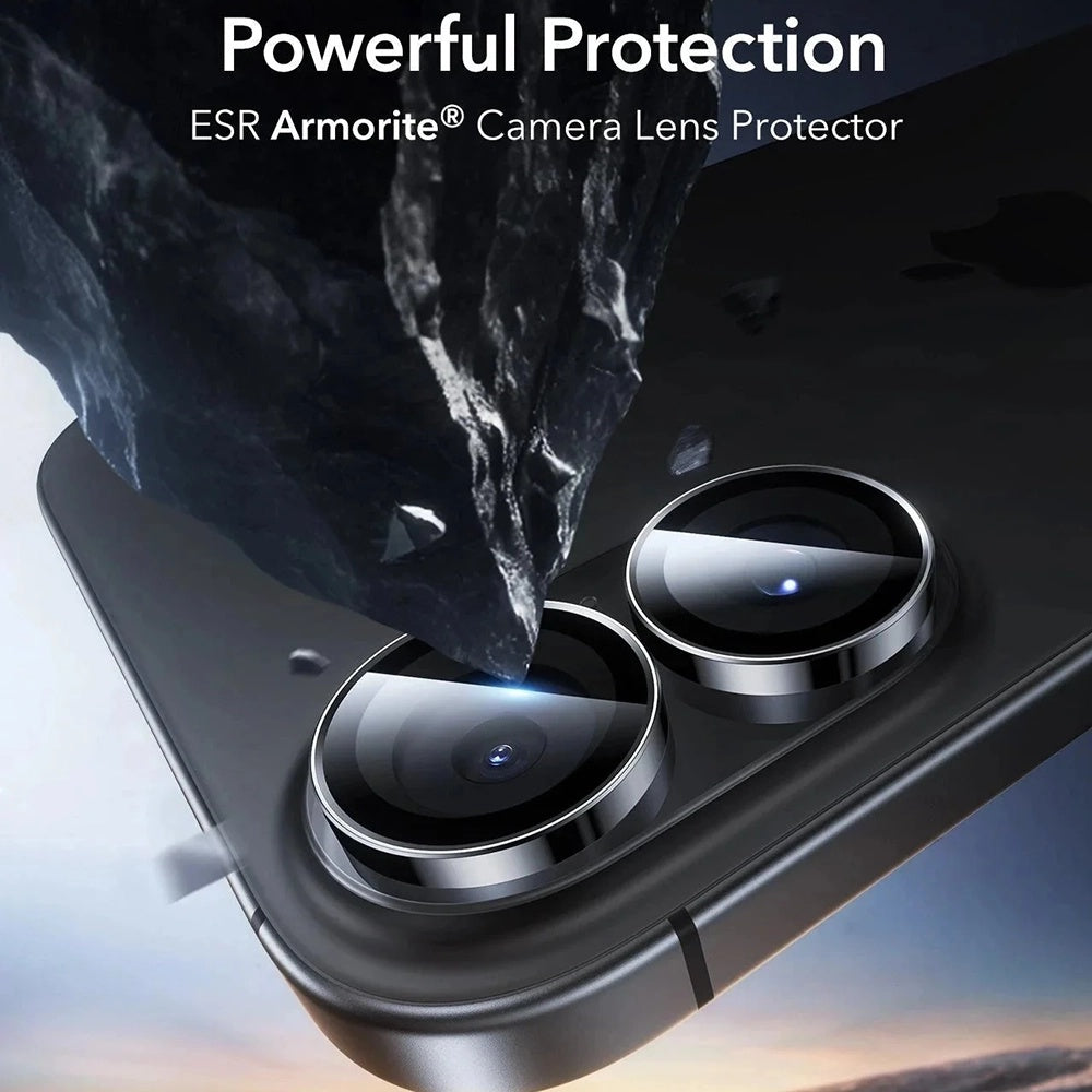 Skyddsfilm för bakre kamera ESR Armorite för Apple iPhone 17 / 16 Plus / 16, Härdat glas, Set med 2 stycken, Svart