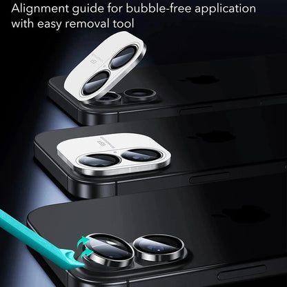 Skyddsfilm för bakre kamera ESR Armorite för Apple iPhone 17 / 16 Plus / 16, Härdat glas, Set med 2 stycken, Svart