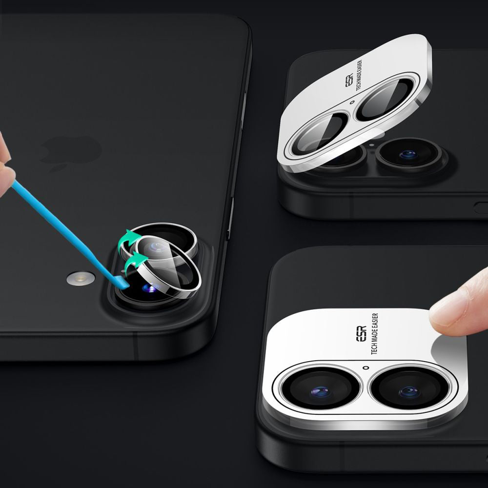 Skyddsfilm för bakre kamera ESR Armorite för Apple iPhone 17 / 16 Plus / 16, Härdat glas, Transparent