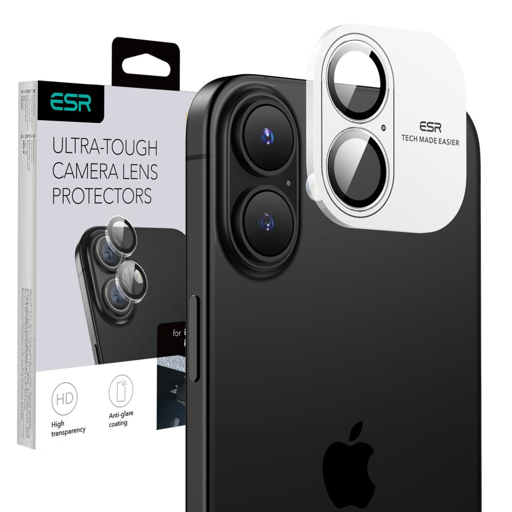 Skyddsfilm för bakre kamera ESR Armorite för Apple iPhone 17 / 16 Plus / 16, Härdat glas, Transparent