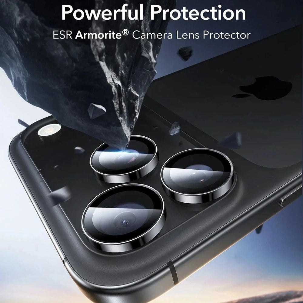 Skyddsfilm för bakre kamera ESR Armorite för Apple iPhone 17 Pro Max, Härdat glas, Set med 2 stycken, Svart