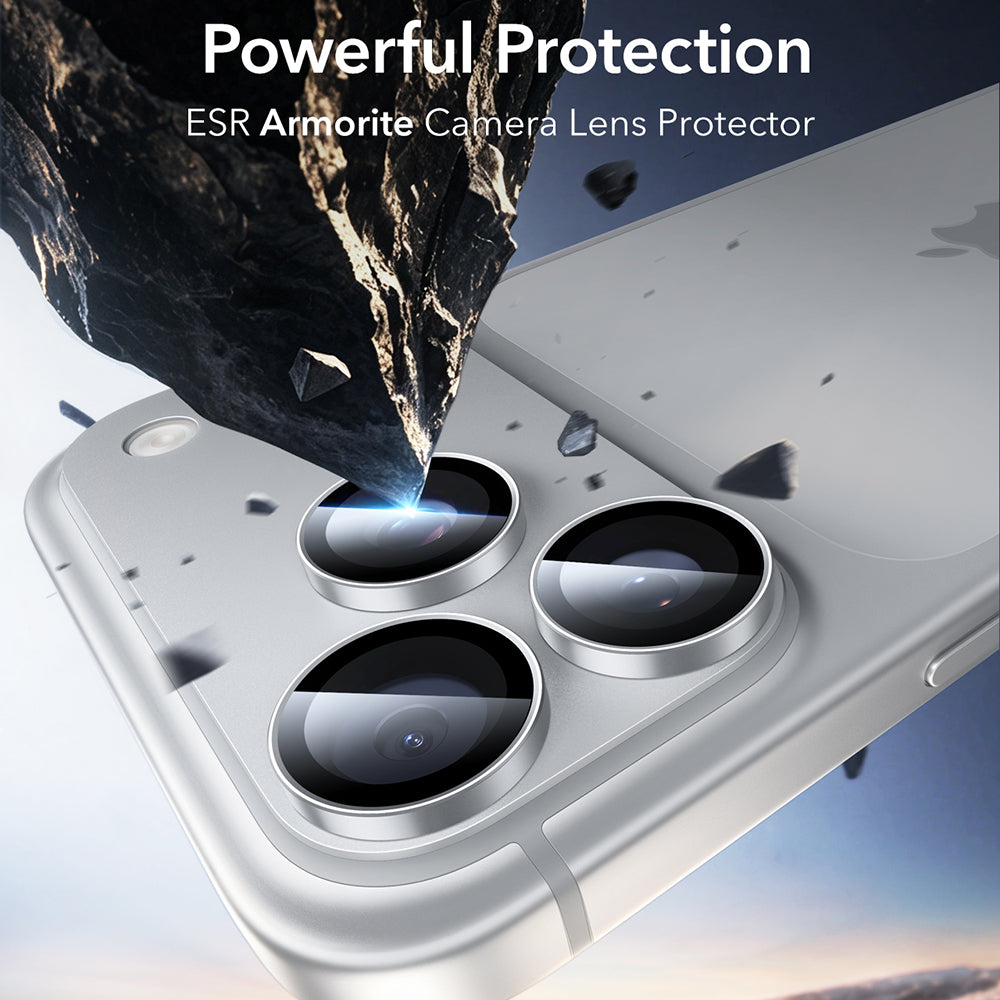 Skyddande bakre kameraskydd ESR Armorite för Apple iPhone 18 Pro / 18 Pro Max, härdat glas, silver