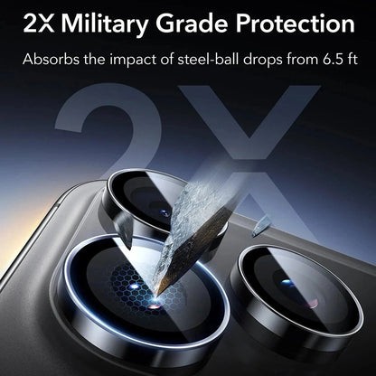Skyddande bakre kameraskydd ESR Armorite för Apple iPhone 18 Pro / 18 Pro max, härdat glas, mörk vinröd